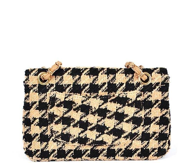 houndstooth shoulder bag